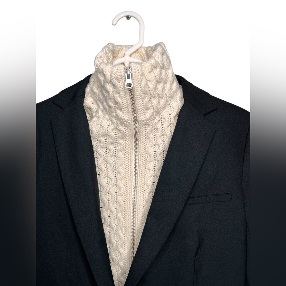 NWOT Veronica Beard Scuba Classic Blazer W Dickey Insert And Cuffs Size 4 - Picture 5 of 12
